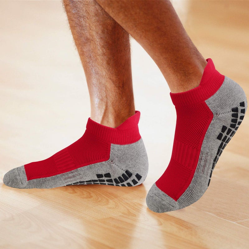 JHM No Show Short Cut Low Cut Anti Slip Non Slip,Non Skid Slipper Hospital,Sport,Athletic Socks with grips - Image 3